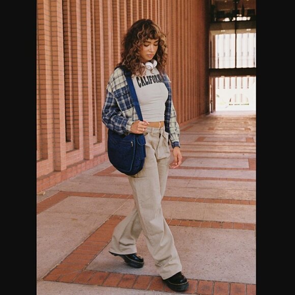 Princess Polly Lioness Miami Vice Beige Cargo Oversized Wide Leg Jeans S - Picture 2 of 11